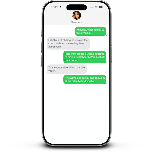 Image of a full conversation with Simone